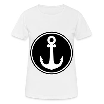 Anker Icon - Frauen T-Shirt atmungsaktiv - Weiß - Vorne - AI Model Female 172 dark (172cm)