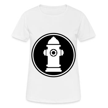 Icône de la borne d’incendie - T-shirt respirant Femme - blanc - Devant - AI Model Female 172 dark (172cm)