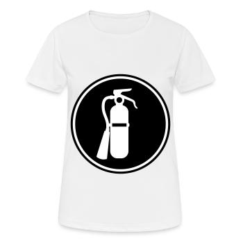 Icône extincteur - T-shirt respirant Femme - blanc - Devant - AI Model Female 172 dark (172cm)