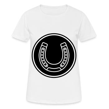 Hufeisen Icon - Frauen T-Shirt atmungsaktiv - Weiß - Vorne - AI Model Female 172 dark (172cm)