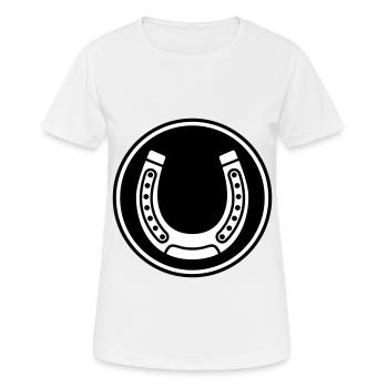 Hufeisen Symbol - Frauen T-Shirt atmungsaktiv - Weiß - Vorne - AI Model Female 172 dark (172cm)