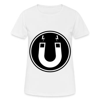 Hufeisen magnet - Frauen T-Shirt atmungsaktiv - Weiß - Vorne - AI Model Female 172 dark (172cm)