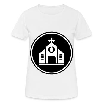 La foi dans l’Église - T-shirt respirant Femme - blanc - Devant - AI Model Female 172 dark (172cm)
