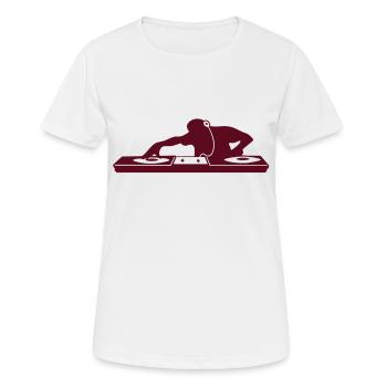 dj - Women's Breathable T-Shirt - white - Front - AI Model Female 172 dark (172cm)