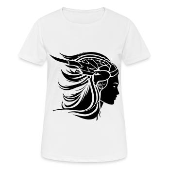 Wikinger Frau Viking Kriegerin - Frauen T-Shirt atmungsaktiv - Weiß - Vorne - AI Model Female 172 dark (172cm)