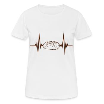 battement puls fréquence hunger laib pain tranche - T-shirt respirant Femme - blanc - Devant - AI Model Female 172 dark (172cm)