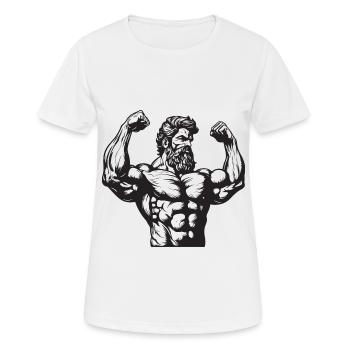 Bodybuilder Muscles Workout Gym - T-shirt respirant Femme - blanc - Devant - AI Model Female 172 dark (172cm)