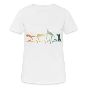 Heartbeat Hunter Hunting Pulse - T-shirt respirant Femme - blanc - Devant - AI Model Female 172 dark (172cm)