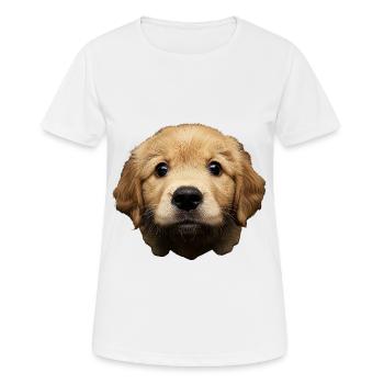 Golden Retriever - Frauen T-Shirt atmungsaktiv - Weiß - Vorne - AI Model Female 172 dark (172cm)