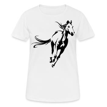 Horse, head, horse head, riding, silhouette, mane - Women's Breathable T-Shirt - white - Front - AI Model Female 172 dark (172cm)