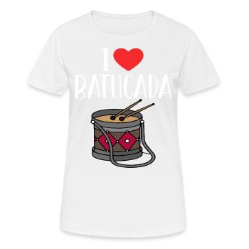 Batucada-Trommel-Humor - Frauen T-Shirt atmungsaktiv - Weiß - Vorne - AI Model Female 172 dark (172cm)