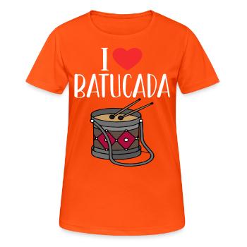 Batucada Drum Humor - Women's Breathable T-Shirt - neon orange - Front - AI Model Female 172 dark (172cm)
