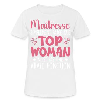 Herrin Top Frau - Herrin Geschenk - Frauen T-Shirt atmungsaktiv - Weiß - Vorne - AI Model Female 172 dark (172cm)