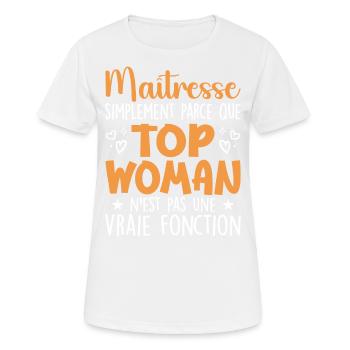 Herrin Top Frau - Herrin Geschenk - Frauen T-Shirt atmungsaktiv - Weiß - Vorne - AI Model Female 172 dark (172cm)
