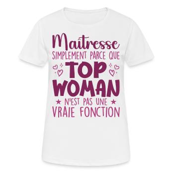 Herrin Top Frau - Herrin Geschenk - Frauen T-Shirt atmungsaktiv - Weiß - Vorne - AI Model Female 172 dark (172cm)