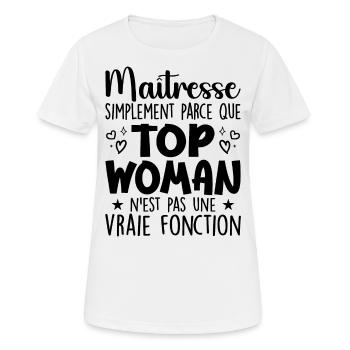 Herrin Top Frau - Herrin Geschenk - Frauen T-Shirt atmungsaktiv - Weiß - Vorne - AI Model Female 172 dark (172cm)