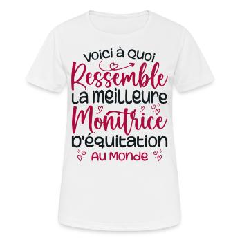 Der beste Reitlehrer der Welt - Frauen T-Shirt atmungsaktiv - Weiß - Vorne - AI Model Female 172 dark (172cm)
