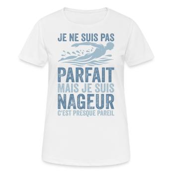 Swimmer | I'm not perfect, I'm a swimmer - Women's Breathable T-Shirt - white - Front - AI Model Female 172 dark (172cm)