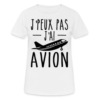 Ich kann nicht Ich habe Flugzeug Humor Luftfahrt Geschenk - Frauen T-Shirt atmungsaktiv - Weiß - Vorne - AI Model Female 172 dark (172cm)