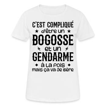 It's complicated to be a bogosse and a gendarme - Women's Breathable T-Shirt - white - Front - AI Model Female 172 dark (172cm)