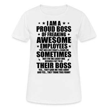 Humour, Citations cool, Fête des pères - T-shirt respirant Femme - blanc - Devant - AI Model Female 172 dark (172cm)