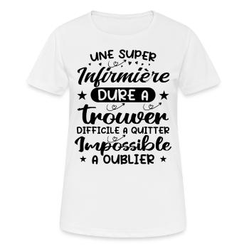 Une Super Infirmière - Cadeau infirmière - T-shirt respirant Femme - blanc - Devant - AI Model Female 172 dark (172cm)