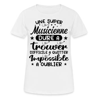 Une Super Musicienne - Cadeau musicienne - T-shirt respirant Femme - blanc - Devant - AI Model Female 172 dark (172cm)