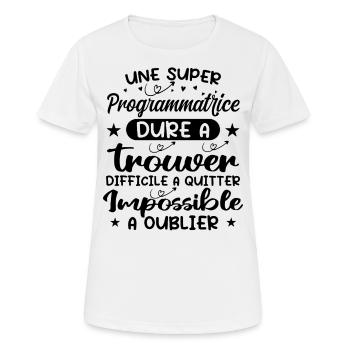 Une Super Programmatrice - Cadeau programmatrice - T-shirt respirant Femme - blanc - Devant - AI Model Female 172 dark (172cm)