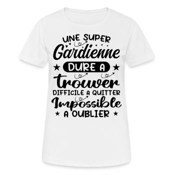 Une Super Gardienne - Cadeau gardienne - T-shirt respirant Femme - blanc - Devant - AI Model Female 172 dark (172cm)