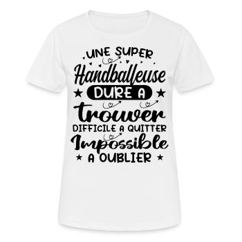 Une Super Handballeuse - Cadeau handballeuse - T-shirt respirant Femme - blanc - Devant - AI Model Female 172 dark (172cm)