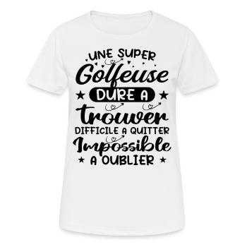 Une Super Golfeuse - Cadeau golfeuse - T-shirt respirant Femme - blanc - Devant - AI Model Female 172 dark (172cm)