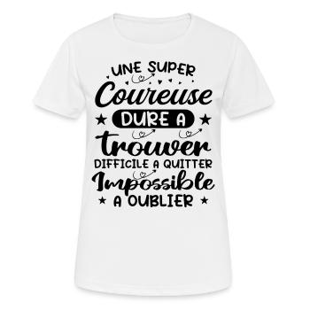 A Super Runner - Runner Gift - Women's Breathable T-Shirt - white - Front - AI Model Female 172 dark (172cm)