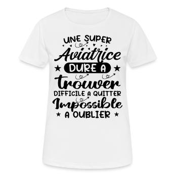 Une Super Aviatrice - Cadeau aviatrice - T-shirt respirant Femme - blanc - Devant - AI Model Female 172 dark (172cm)