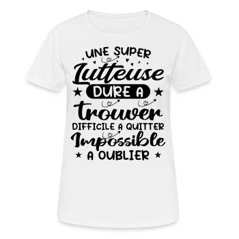 Une Super Lutteuse - Cadeau lutteuse - T-shirt respirant Femme - blanc - Devant - AI Model Female 172 dark (172cm)