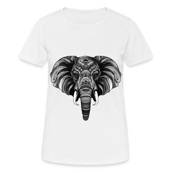 Elefant Portrait - Frauen T-Shirt atmungsaktiv - Weiß - Vorne - AI Model Female 172 dark (172cm)
