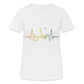 Herzschlag Fussball Fallrückzieher - Frauen T-Shirt atmungsaktiv - Weiß - Vorne - AI Model Female 172 dark (172cm)