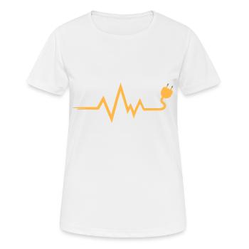 Elektriker Heartbeat Kabel - Frauen T-Shirt atmungsaktiv - Weiß - Vorne - AI Model Female 172 dark (172cm)