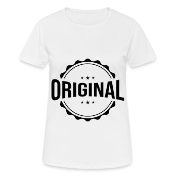 Original Emblem - Frauen T-Shirt atmungsaktiv - Weiß - Vorne - AI Model Female 172 dark (172cm)