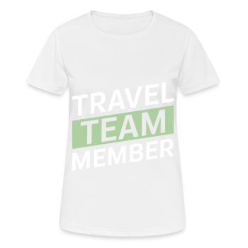 Travel Team - Frauen T-Shirt atmungsaktiv - Weiß - Vorne - AI Model Female 172 dark (172cm)