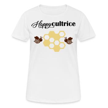 happycultrice - T-shirt respirant Femme - blanc - Devant - AI Model Female 172 dark (172cm)