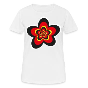 Deutschlandfarben Blume in schwarz, rot und gelb. - Frauen T-Shirt atmungsaktiv - Weiß - Vorne - AI Model Female 172 dark (172cm)