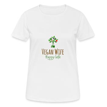 VEGAN WIFE - Women's Breathable T-Shirt - white - Front - AI Model Female 172 dark (172cm)