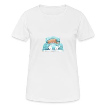 Teddy Bear est en train de dormir - T-shirt respirant Femme - blanc - Devant - AI Model Female 172 dark (172cm)