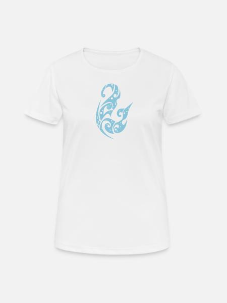 Maori-Symbol, Hakenzeichnung - Frauen T-Shirt atmungsaktiv - Weiß