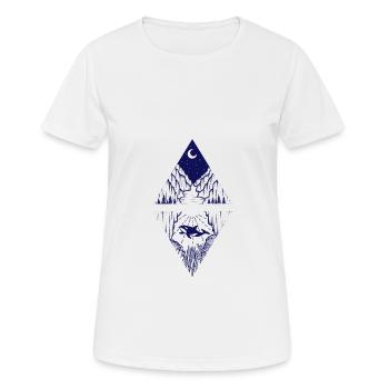 Paysage avec montagnes et motif sous l'eau - T-shirt respirant Femme - blanc - Devant - AI Model Female 172 dark (172cm)