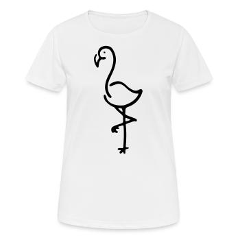 Flamingo Design / Geschenkidee / bunter Vogel - Frauen T-Shirt atmungsaktiv - Weiß - Vorne - AI Model Female 172 dark (172cm)