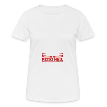Petri Heil Fischen - Frauen T-Shirt atmungsaktiv - Weiß - Vorne - AI Model Female 172 dark (172cm)