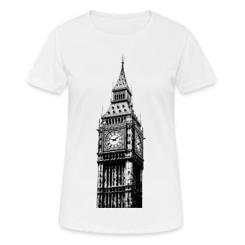 BIG BEN WAHRZEICHEN ENGLAND LONDON STENCIL - Frauen T-Shirt atmungsaktiv - Weiß - Vorne - AI Model Female 172 dark (172cm)
