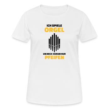 Orgel - Frauen T-Shirt atmungsaktiv - Weiß - Vorne - AI Model Female 172 dark (172cm)