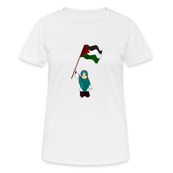 I SUPPORT THE PALESTINIAN CAUSE - Women's Breathable T-Shirt - white - Front - AI Model Female 172 dark (172cm)